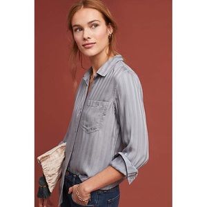Anthropologie Cloth & Stone Blue Grey Button Down